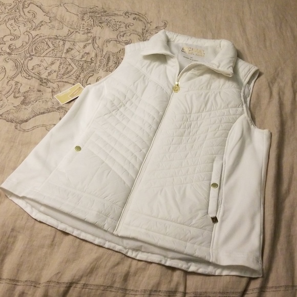 Michael Kors Jackets & Blazers - MK Puffer Snow White Full-Zip Quilted Chevron vest